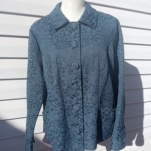 NWOT Gorgeous Teal Button up Jacket, Large